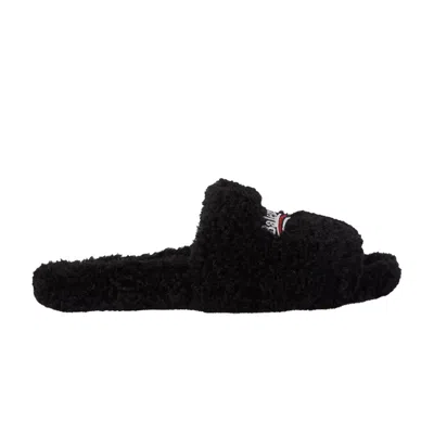 Pre-owned Balenciaga Furry Slides 'black' | Men's Size 40