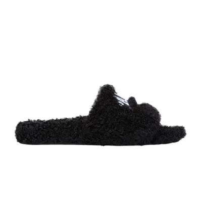 Pre-owned Balenciaga Furry Slides 'cities Paris - Black' | Men's Size 41
