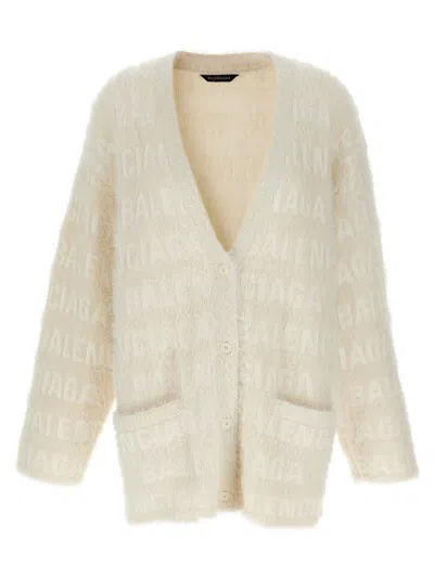 Balenciaga Furry Jumper, Cardigans In Cream