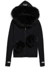 Balenciaga Furry Zip-up Hoodie Clothing In Black