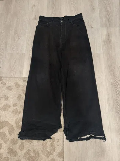 Pre-owned Balenciaga F/w 2023 Garde Robe Wide Leg Baggy Denim!! In Black