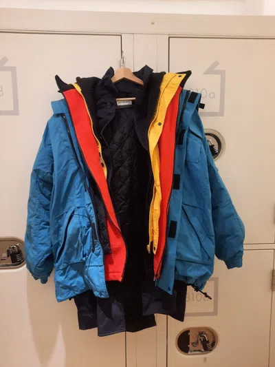 Pre-owned Balenciaga Fw18 Aw18 7 Layers Parka Jacket In Blue