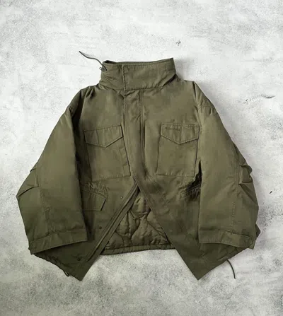Pre-owned Balenciaga Fw19 Twill Swing Parka In Olive