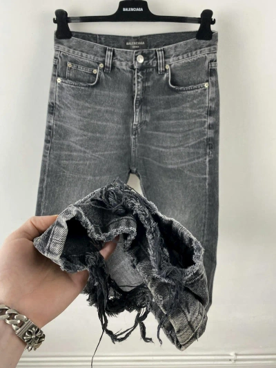 Pre-owned Balenciaga Fw22 Lost Tape Flared Jeans Denim In Black