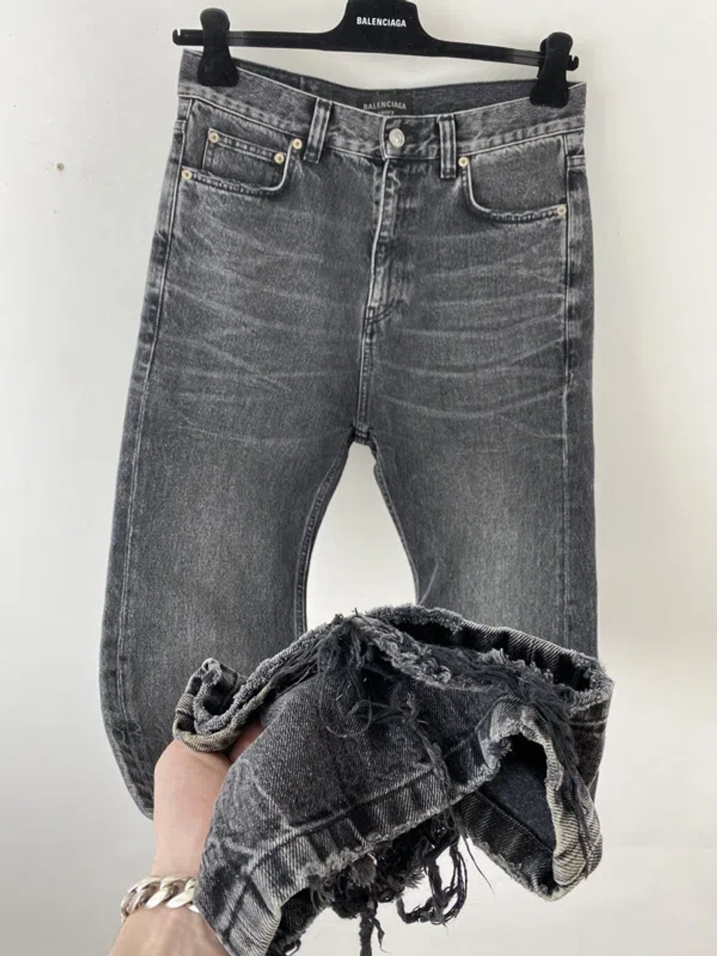 Pre-owned Balenciaga Fw22 Lost Tape Flared Jeans Denim In Black