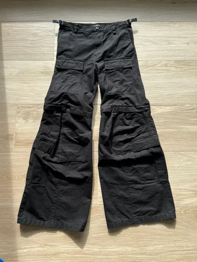 Pre-owned Balenciaga Fw23 Flared Cargo Pants In Black