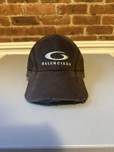 Pre-owned Balenciaga Fw/24 Y2k Hat (graffiti/tattoo) In Black