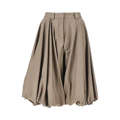 Balenciaga Gabardine Balloon Shorts In Brown