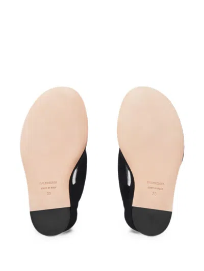 Balenciaga Gaeta Wedge Thong Sandals In Black