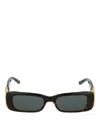 Balenciaga Grey Rectangular Ladies Sunglasses Bb0096s 002 51 In Marrón