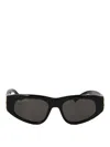Balenciaga Grey Rectangular Ladies Sunglasses Bb0096s 001 51 In Black
