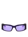 Balenciaga 'rectangle De Papier' Sunglasses In Purple
