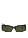 Balenciaga Grey Rectangular Ladies Sunglasses Bb0096s 001 51 In Green