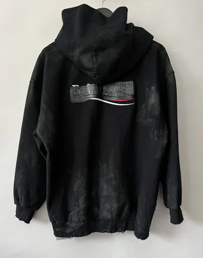 Pre-owned Balenciaga Gaffer Zip-up Hoodie Small Fit In Black