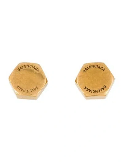 Pre-owned Balenciaga Garage Double Screw Stud Earrings In Multi