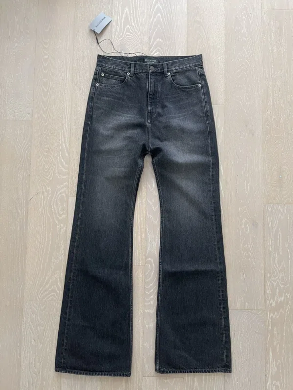 Pre-owned Balenciaga Garde Robe Flared Jeans In Black | ModeSens