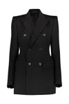 Balenciaga Garde-robe Hourglass Double Brested Jacket In Black