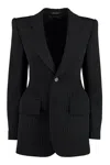 BALENCIAGA GARDE-ROBE LINE BLACK PINSTRIPE BLAZER FOR WOMEN