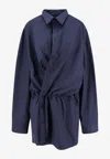 Balenciaga Shirt Mini Dress In Blue