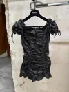Balenciaga Gathered Mini Dress In Black