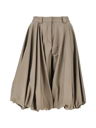 Balenciaga Cotton Twill Balloon Shorts In Gray