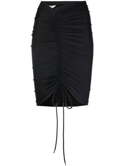 Balenciaga Short Skirt In Black Stretch Nylon With Curl