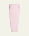 Balenciaga Gathered-shoulder High-neck Midi Sack Dress In Pink