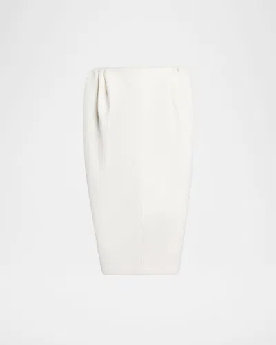 Balenciaga Gathered-shoulder High-neck Mini Sack Dress In White