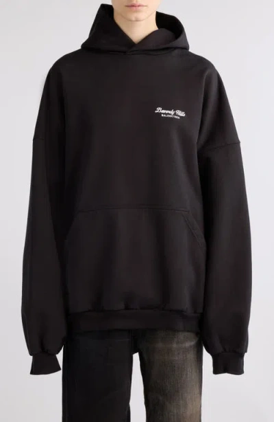 Balenciaga Beverly Hills Oversized Hoodie In Brown