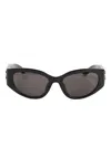 Balenciaga Geometric-frame Sunglasses In 黑色