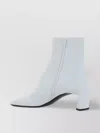 Balenciaga Dutyfree Lambskin Square-toe Ankle Booties In White