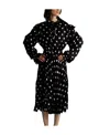 Balenciaga Black Ruffle Spot Print Midi Dress In Black