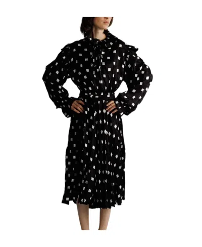 BALENCIAGA BALENCIAGA GEOMETRIC PATTERN MIDI DRESS