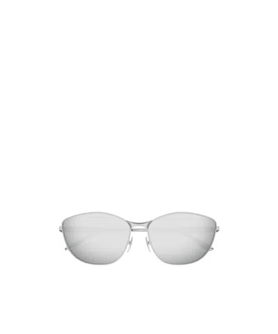 Balenciaga Eyewear Oval Frame Sunglasses In Silver