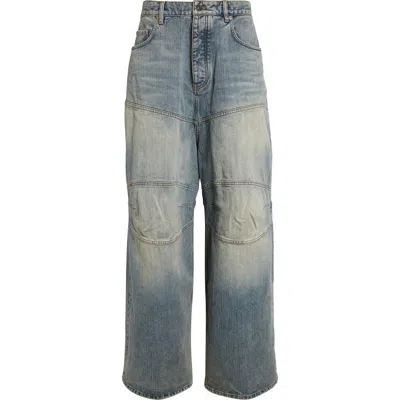 Balenciaga George V Baggy Jeans In Blue