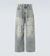 Balenciaga George V Wide-leg Jeans In Blue