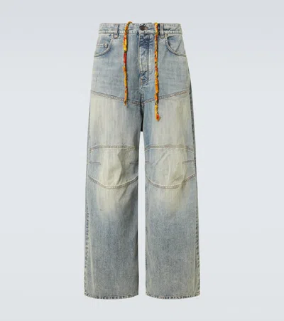 Balenciaga George V Wide-leg Jeans In Blue