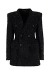 Balenciaga Women's Tweed Button Up Jacket