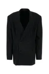 Balenciaga Black Barathea Oversize Cinched Blazer In Black