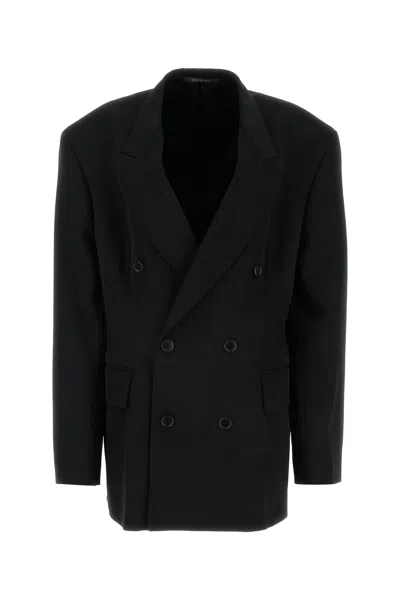 Balenciaga Black Barathea Oversize Cinched Blazer