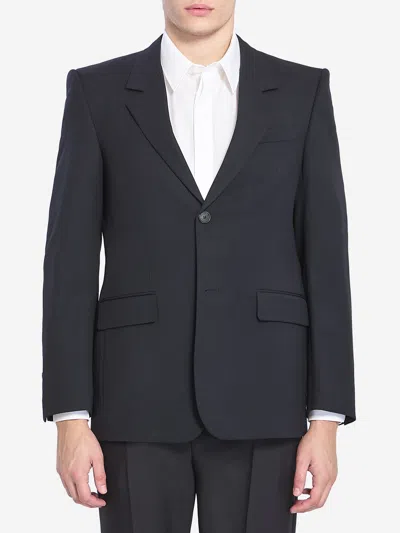 Balenciaga Wool Regular-fit Single-breasted Tailored Jacket In Blue