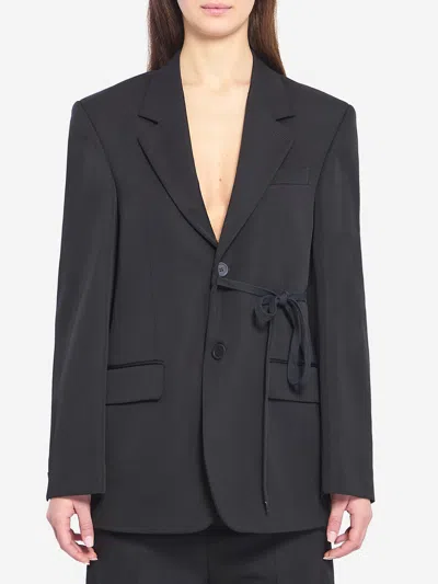 Balenciaga Tailored Wrap Jacket In Black