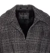 Balenciaga Grey Coat With Wide Notched Revers And All-over Check Motif In Wool Woman In Gray