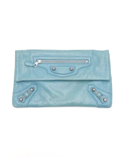 Balenciaga Giant Envelope Clutch Bag In Blue