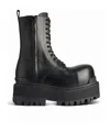 Balenciaga Black Ankle Boots With Logo Plaque On The Front And Side Zips In Leather Man In Black
