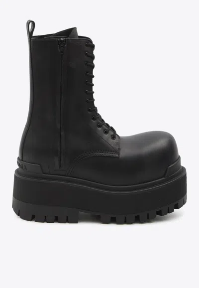BALENCIAGA GIANT LEATHER PLATFORM BOOTS