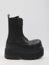 Balenciaga Black Ankle Boots With Logo Plaque On The Front And Side Zips In Leather Man
