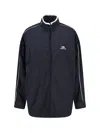 Balenciaga Modern Jacket With Buttoned Cuffs And High Collar In Black