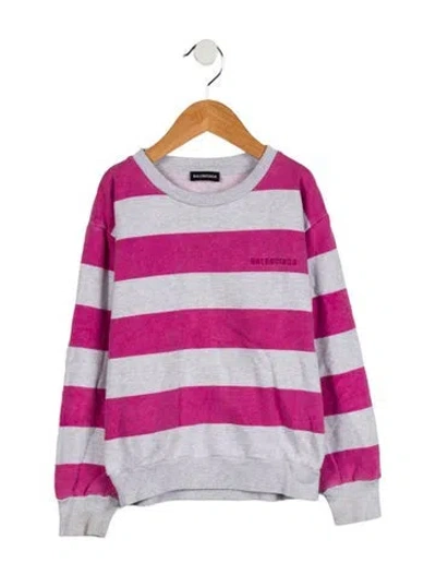 Pre-owned Balenciaga Babies' Girls' Striped Sweatshirt In Multi