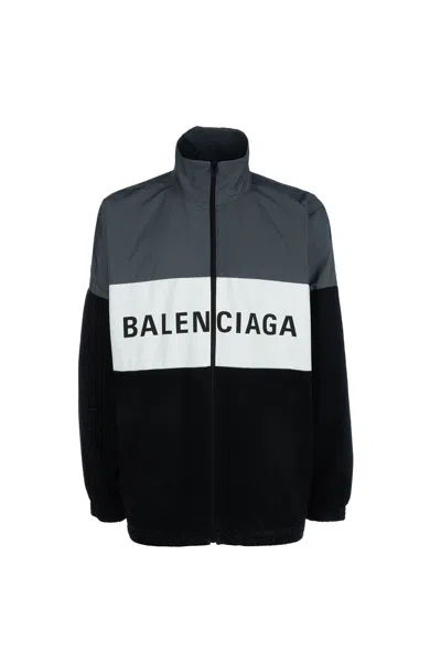 Balenciaga Jacket With Logo In Black